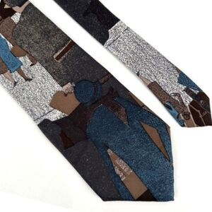 Vintage Oscar de la Renta Neckwear Men's‎ 100% Silk Printed Neck Tie Multicolor